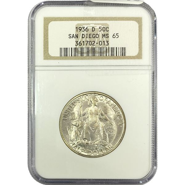 1936-D San Diego Half Dollar NGC MS65
