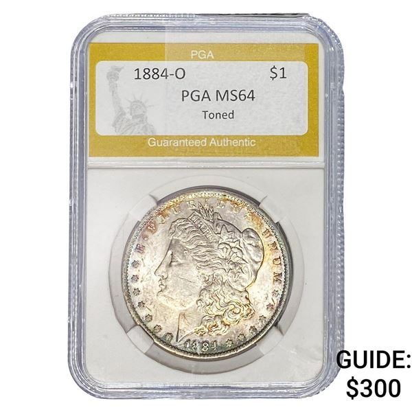 1884-O Morgan Silver Dollar PGA MS64 Toned