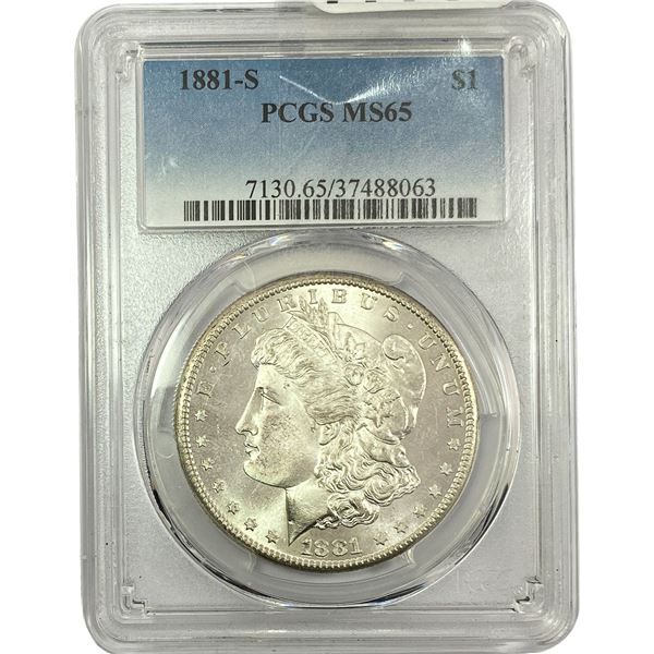 1881-S Morgan Silver Dollar PCGS MS65