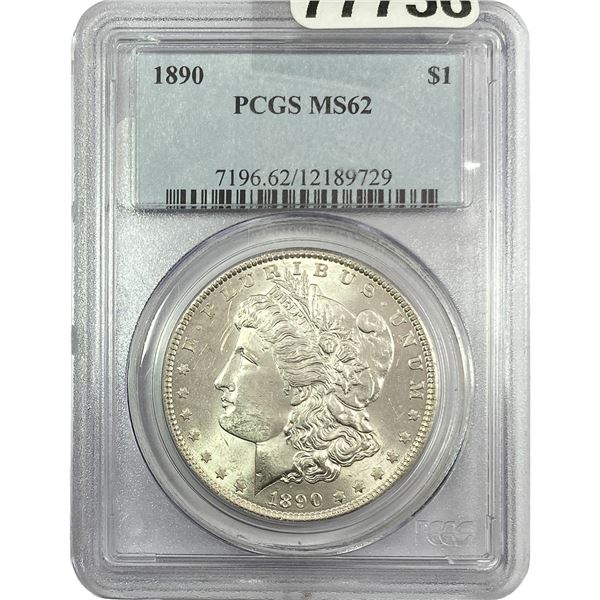 1890 Morgan Silver Dollar PCGS MS62