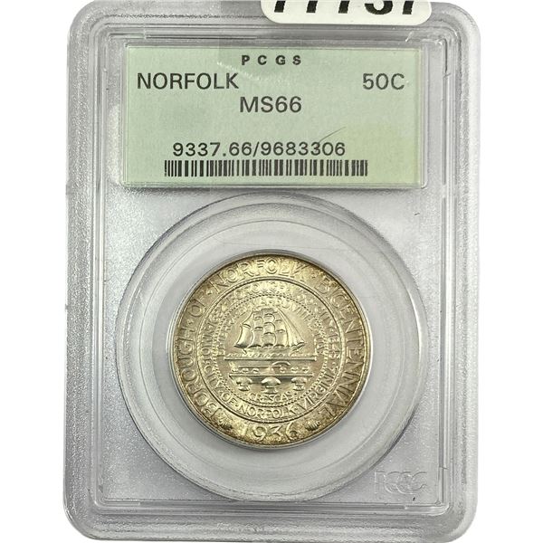 1936 Norfolk Half Dollar PCGS MS66