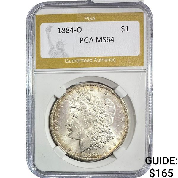 1884-O Morgan Silver Dollar PGA MS64