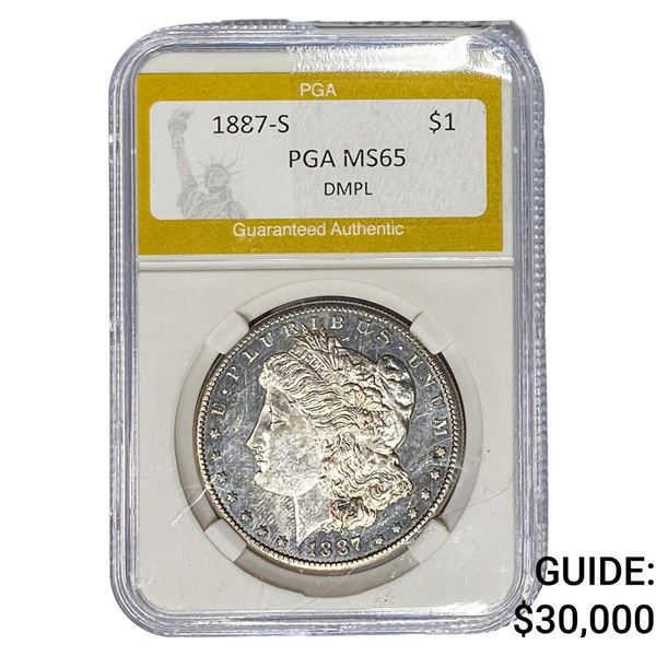 1887-S Morgan Silver Dollar PGA MS65 DMPL