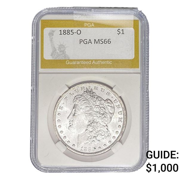 1885-O Morgan Silver Dollar PGA MS66