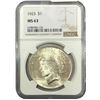 Image 1 : 1923 Silver Peace Dollar NGC MS63