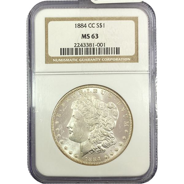 1884-CC Morgan Silver Dollar NGC MS63