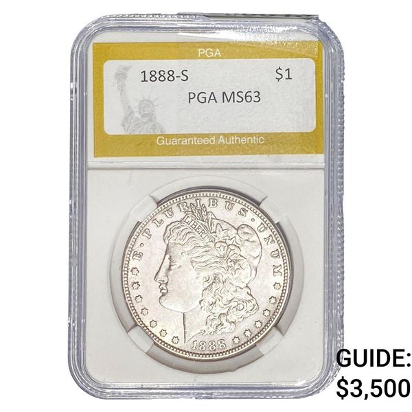 1888-S Morgan Silver Dollar PGA MS63