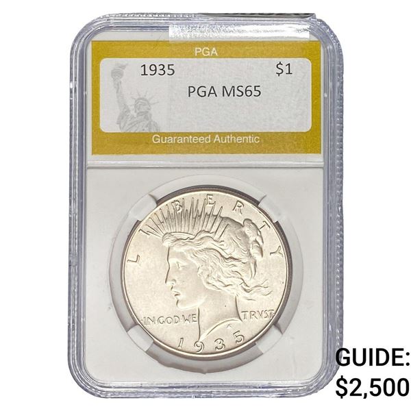 1935 Silver Peace Dollar PGA MS65