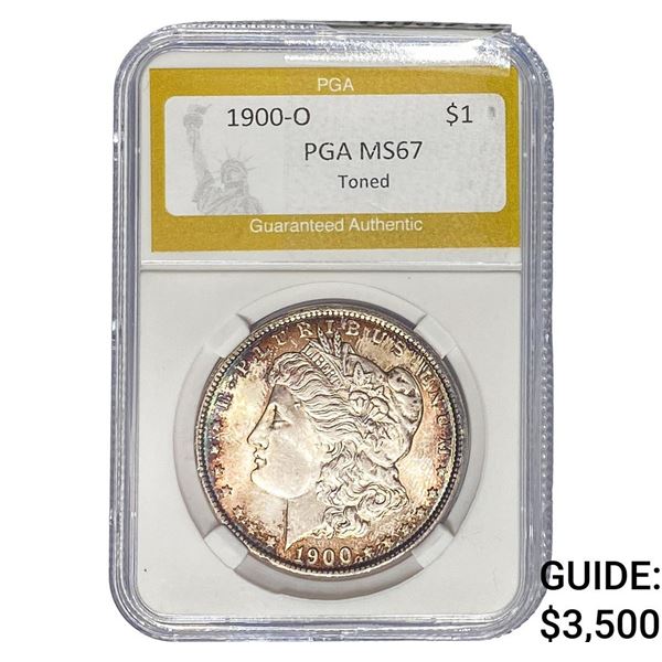 1900-O Morgan Silver Dollar PGA MS67 Toned