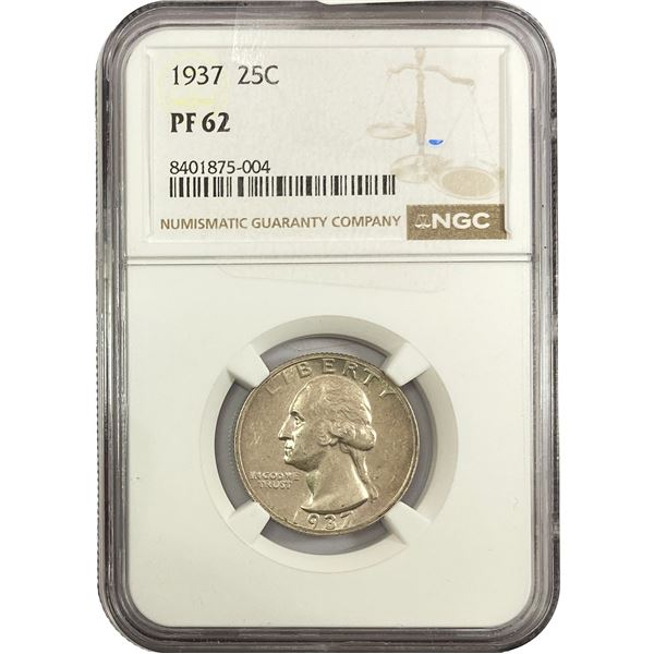 1937 Washington Silver Quarter NGC PF62