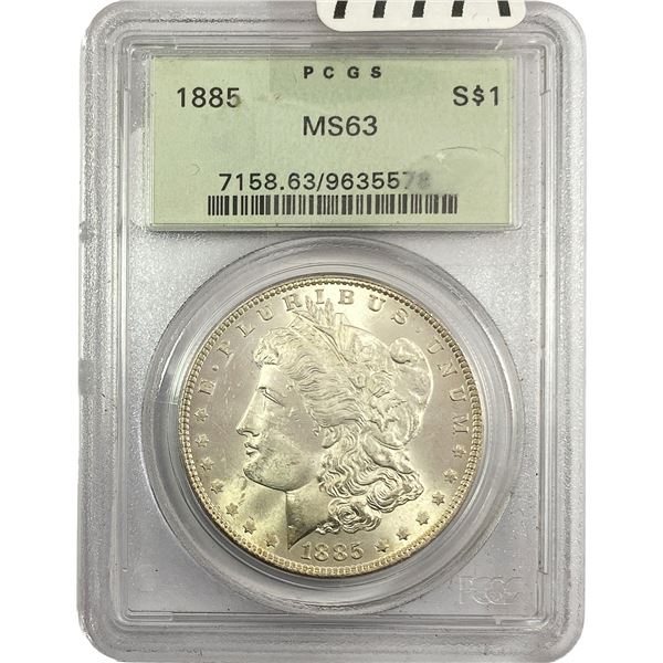 1885 Morgan Silver Dollar PCGS MS63