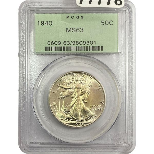 1940 Walking Liberty Half Dollar PCGS MS63