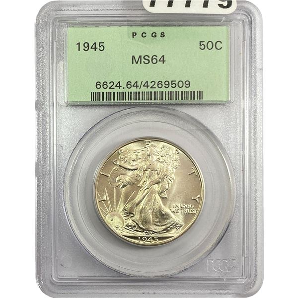 1945 Walking Liberty Half Dollar PCGS MS64