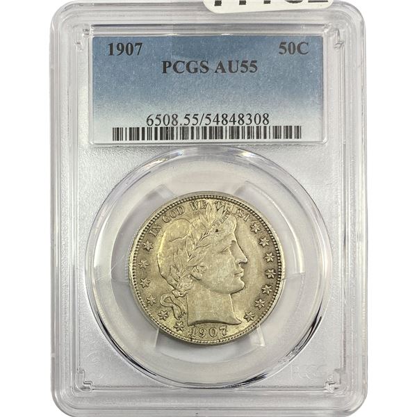 1907 Barber Half Dollar PCGS AU55