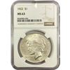 Image 1 : 1922 Silver Peace Dollar NGC MS63