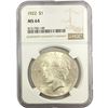 Image 1 : 1922 Silver Peace Dollar NGC MS64
