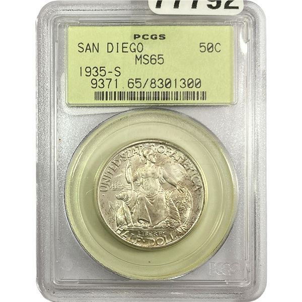 1935-S San Diego Half Dollar PCGS MS65