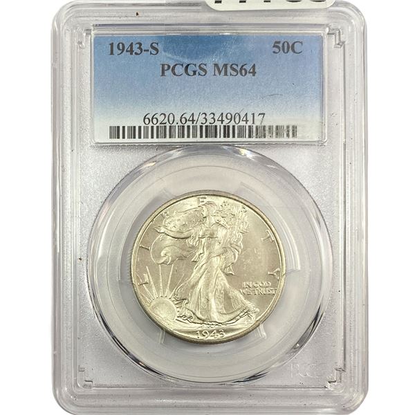 1943-S Walking Liberty Half Dollar PCGS MS64