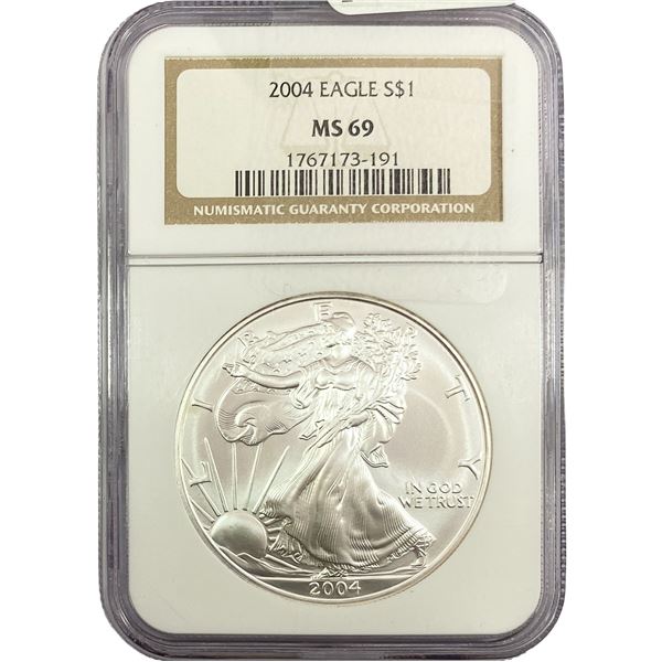 2004 Silver Eagle NGC MS69