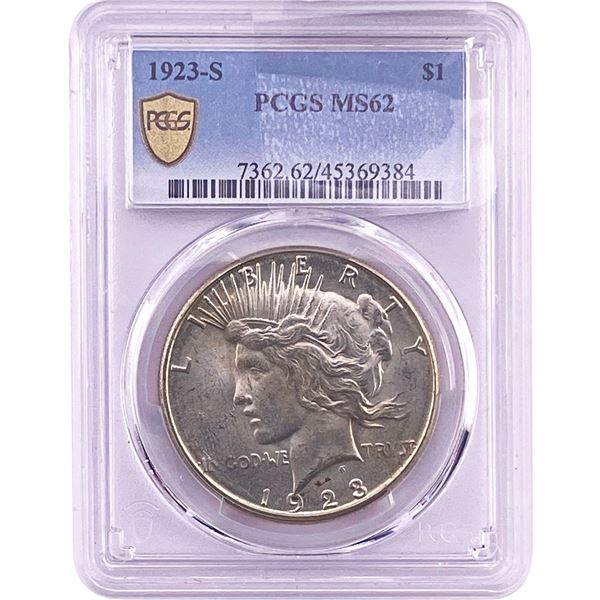 1923-S Silver Peace Dollar PCGS MS62