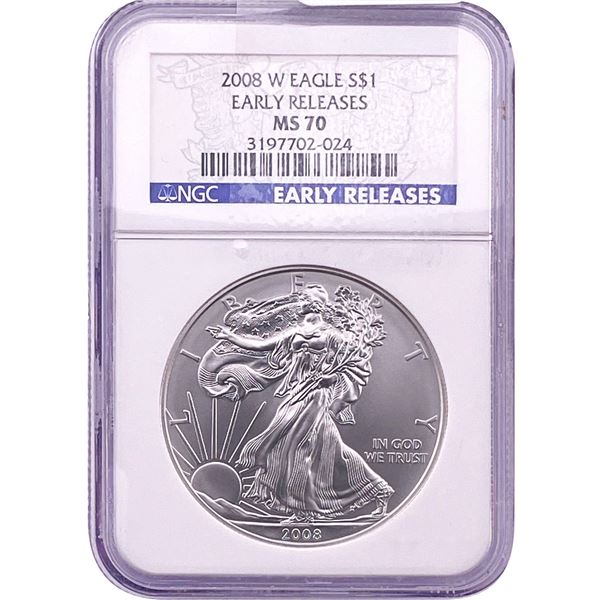 2008 Silver Eagle NGC MS70