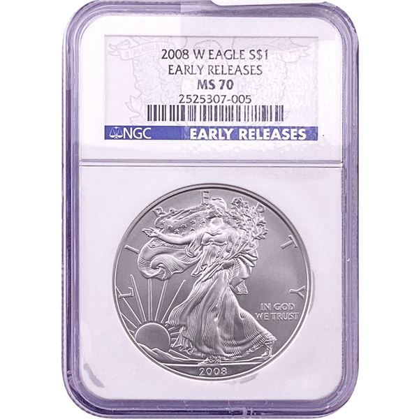 2008 Silver Eagle NGC MS70