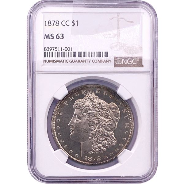1878-CC Morgan Silver Dollar NGC MS63