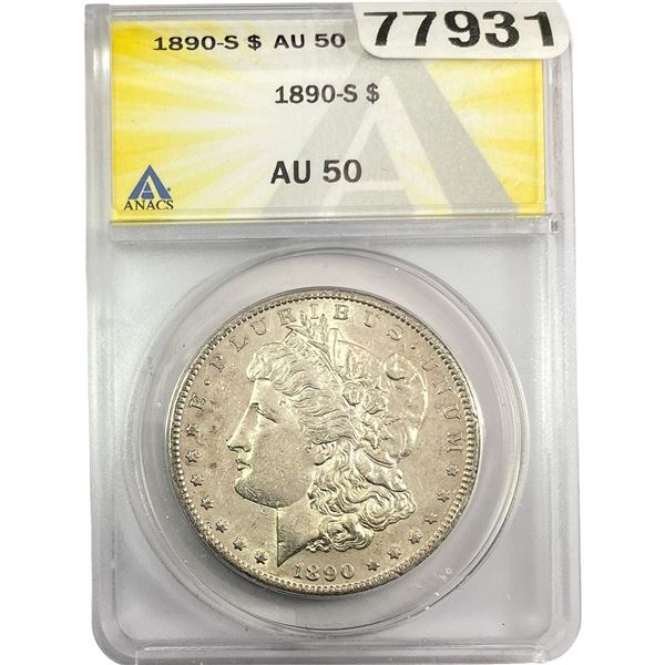 1890-S Morgan Silver Dollar ANACS AU50