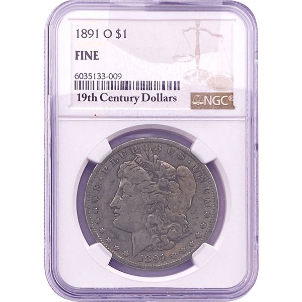 1891-O Morgan Silver Dollar NGC FINE