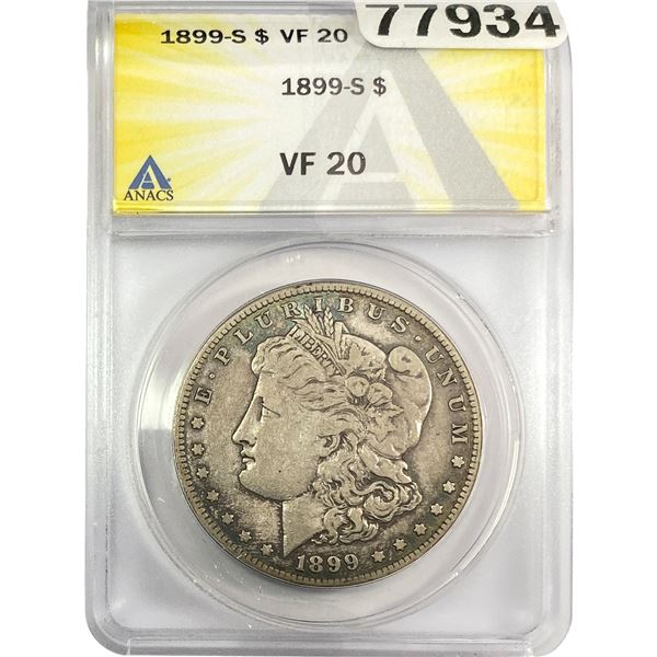 1899-S Morgan Silver Dollar ANACS VF20