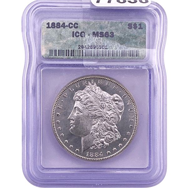 1884-CC Morgan Silver Dollar ICG MS63