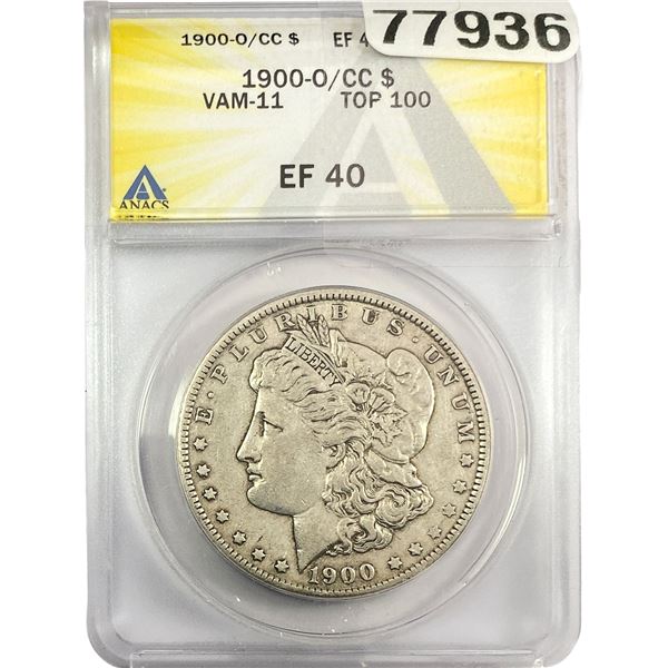 1900-O/CC Morgan Silver Dollar ANACS EF40 VAM-11