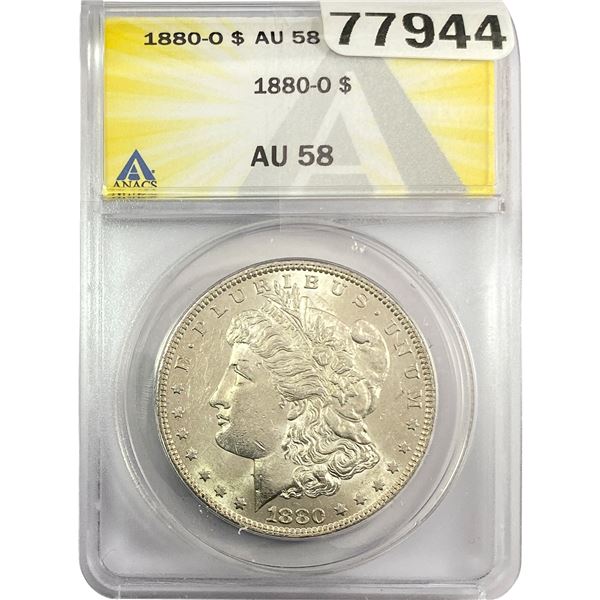 1880-O Morgan Silver Dollar ANACS AU58