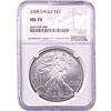 Image 1 : 2008 Silver Eagle NGC MS70