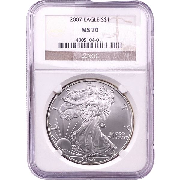 2007 Silver Eagle NGC MS70