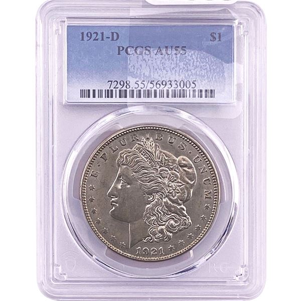 1921-D Morgan Silver Dollar PCGS AU55