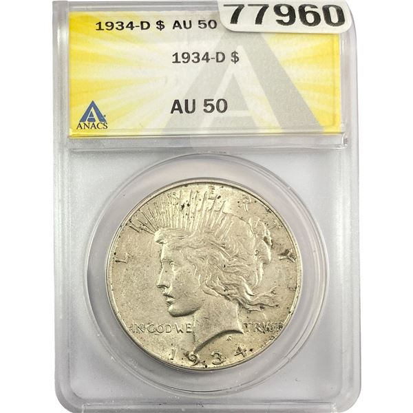 1934-D Morgan Silver Dollar ANACS AU50