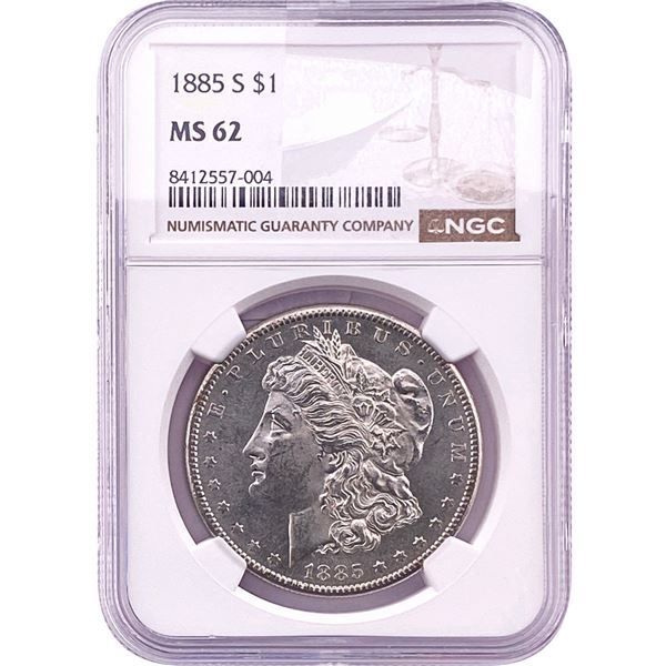 1885-S Morgan Silver Dollar NGC MS62