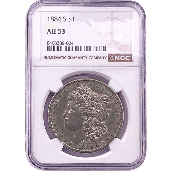 1884-S Morgan Silver Dollar NGC AU53
