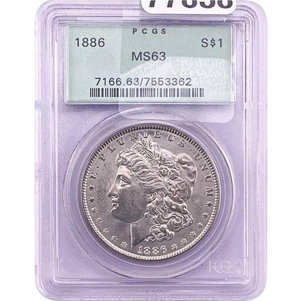 1886 Morgan Silver Dollar PCGS MS63