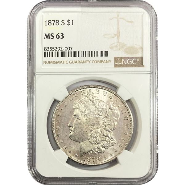 1878-S Morgan Silver Dollar NGC MS63