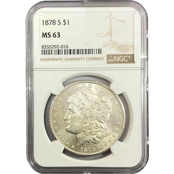 1878-S Morgan Silver Dollar NGC MS63