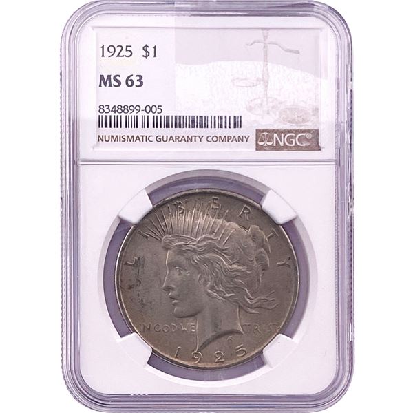 1925 Morgan Silver Dollar NGC MS63
