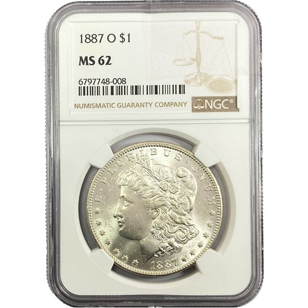 1887-O Morgan Silver Dollar NGC MS62