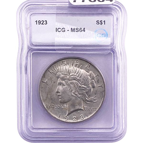 1923 Silver Peace Dollar ICG MS64