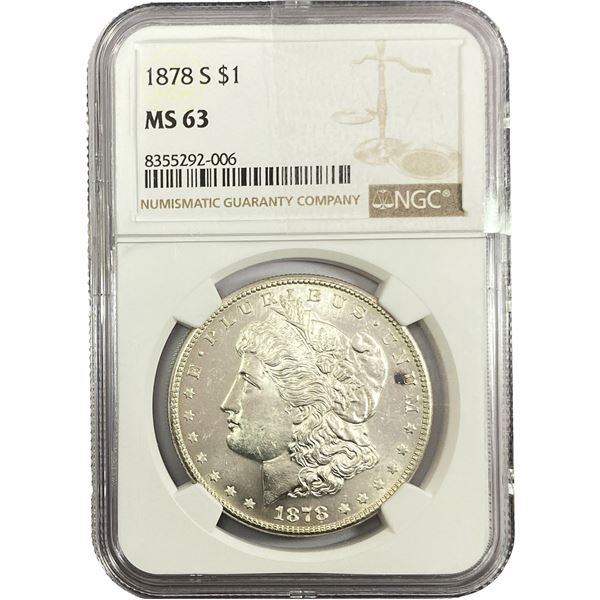 1878-S Morgan Silver Dollar NGC MS63