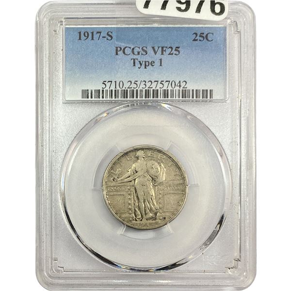 1917-S Standing Liberty Quarter PCGS VF25 TYPE 1