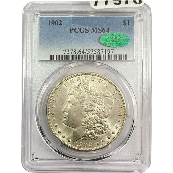 1902 Morgan Silver Dollar PCGS MS64