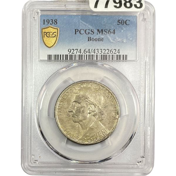 1938 Washington Silver Half Dollar PCGS MS64 BOONE