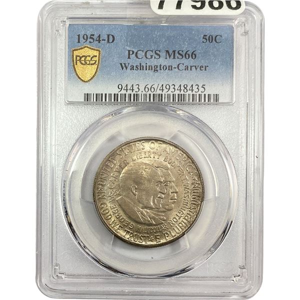1954-D Washington Silver Half Dollar PCGS MS66 CARVER